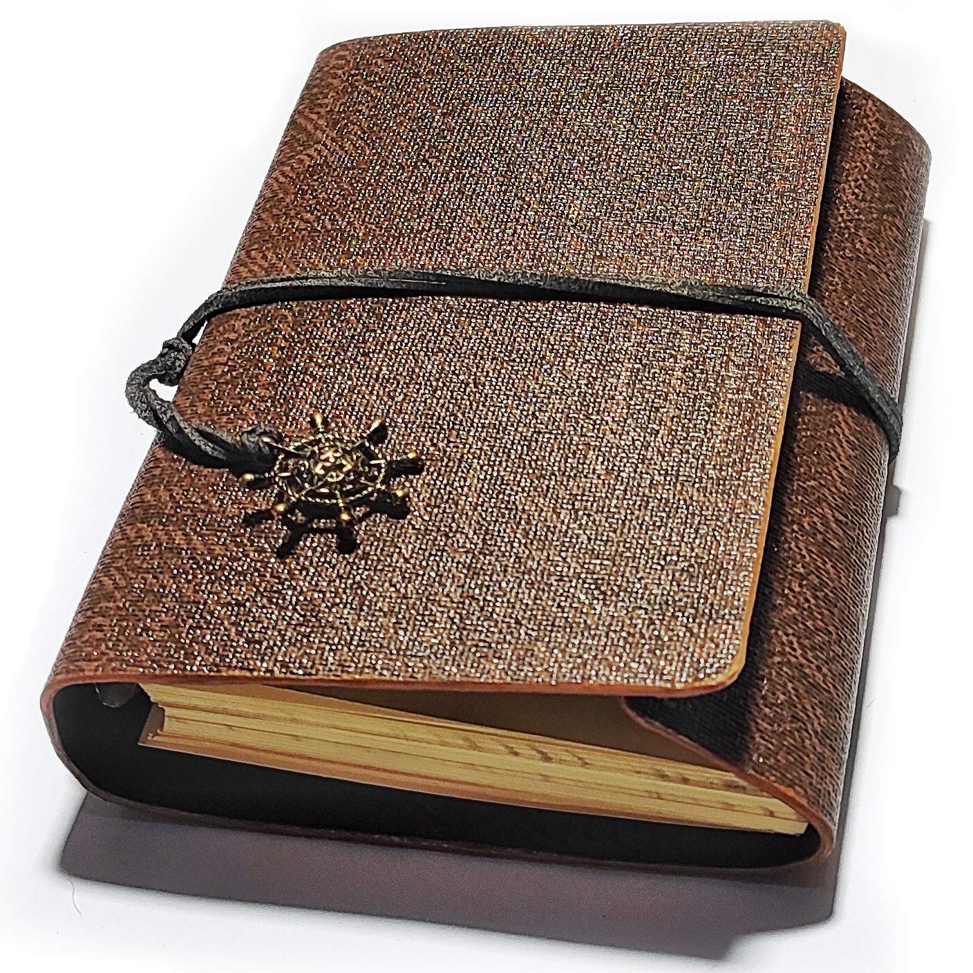 Mridshala Handmade PU Leather, Handcrafted Regular Diary/Personal Organiser/Notebook/Journal Size 6X4 (CC)