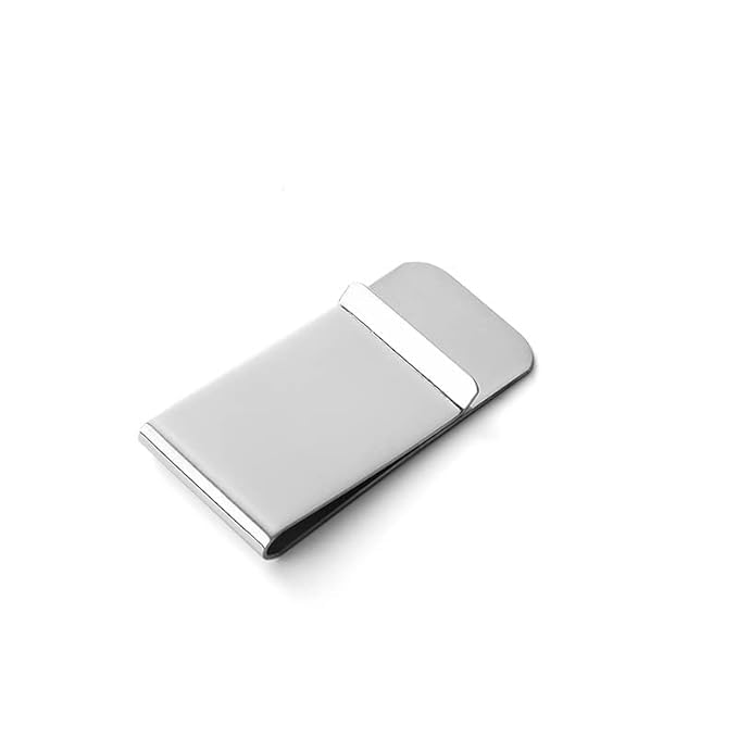 Mridshala Stainless Steel Wide Silver Money Clip for Men  Magnetic Slim Wallet Alternative | Rustproof & Gift Boxed